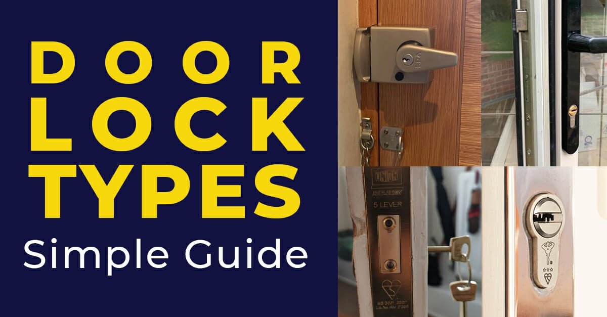 Double Lock Cylinder Security Door Lock on Both Side Silver for Wood Doors